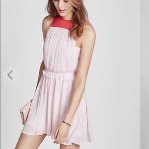 NWT Express Pink Red Color Block Sleeveless Dress